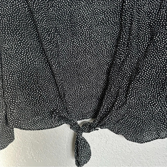 LOFT polka dot speckled tie front cardigan - Picture 2 of 7